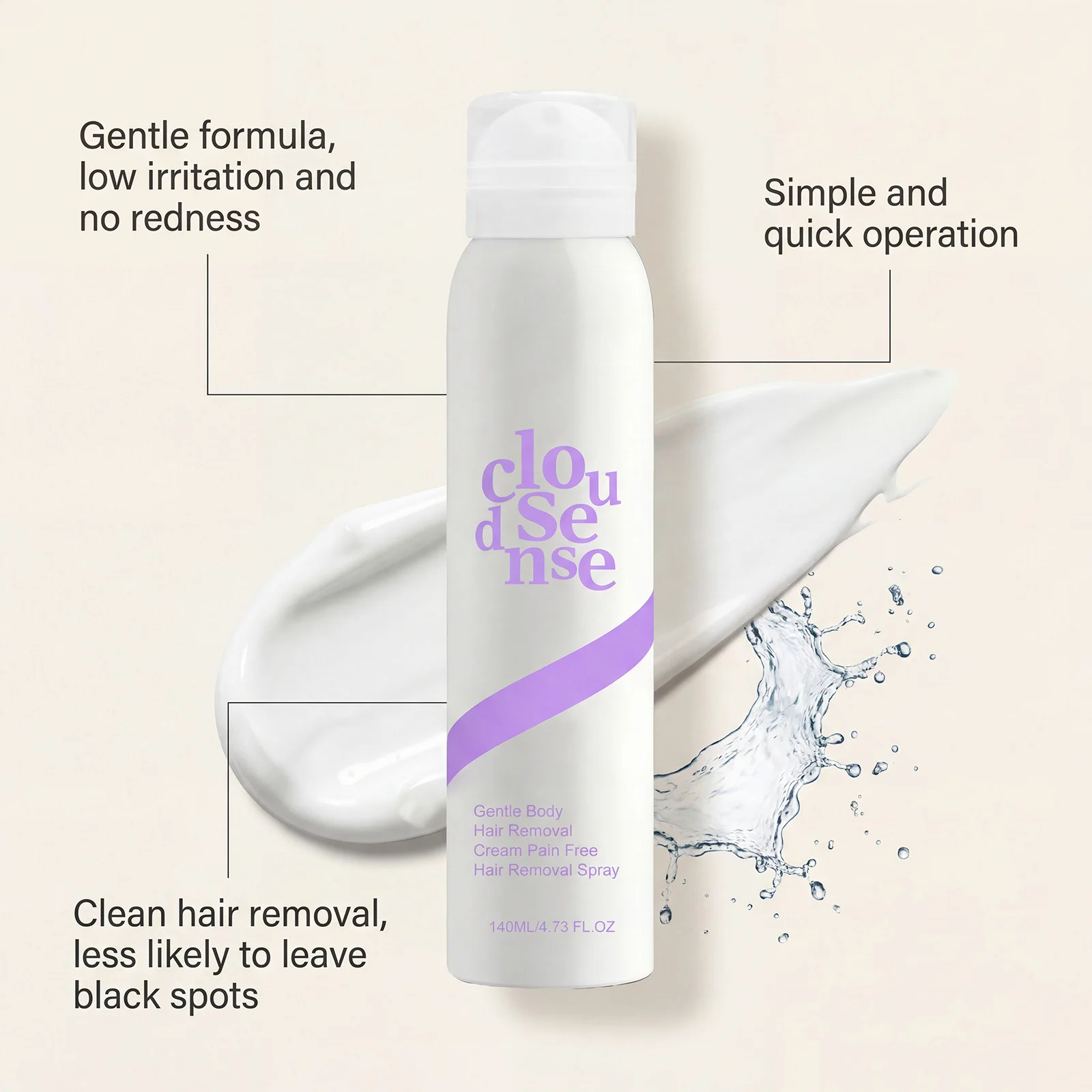 Painless Hair Removal Kit Smoothing Soothing Moisturizing Dry Skin Delaying Hair Growth Home Convenient Gentle Hair Removal Set