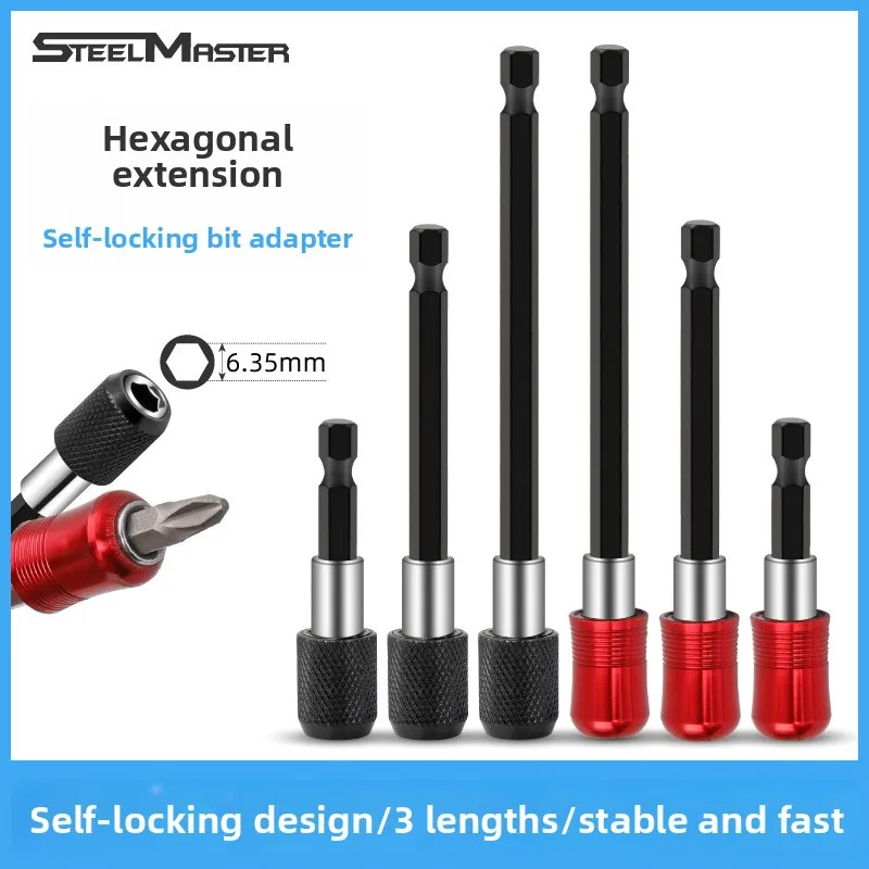 Magnetic Quick-Release Bit Holder Extension Bar Self-Locking Hex Shank Screwdriver Drill Adapter With Strong Magnet for Fast