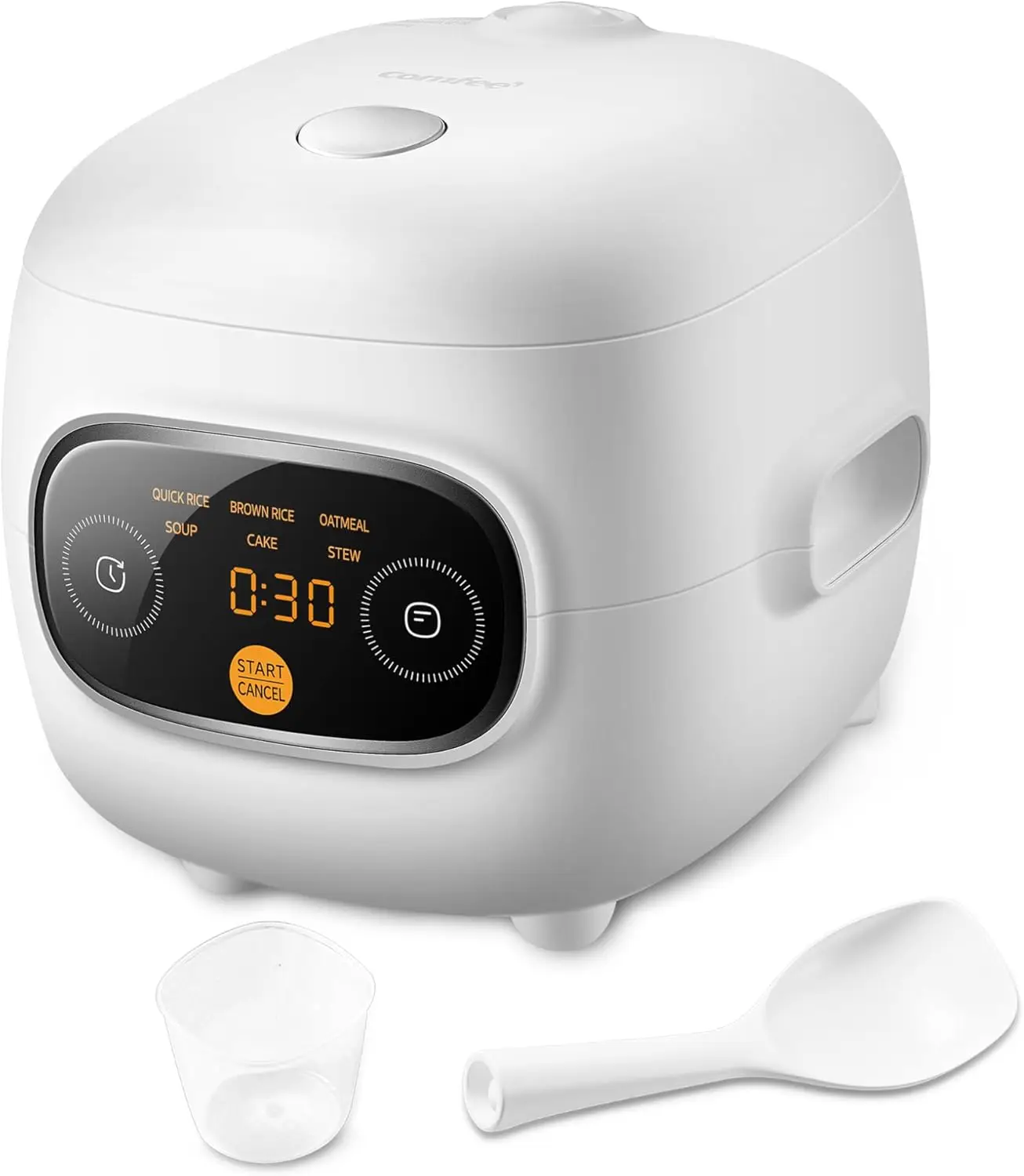 

4-Cup Mini Rice Cooker with Timer, 6 Functions for Brown Rice & Oatmeal, Portable Fast Cooking
