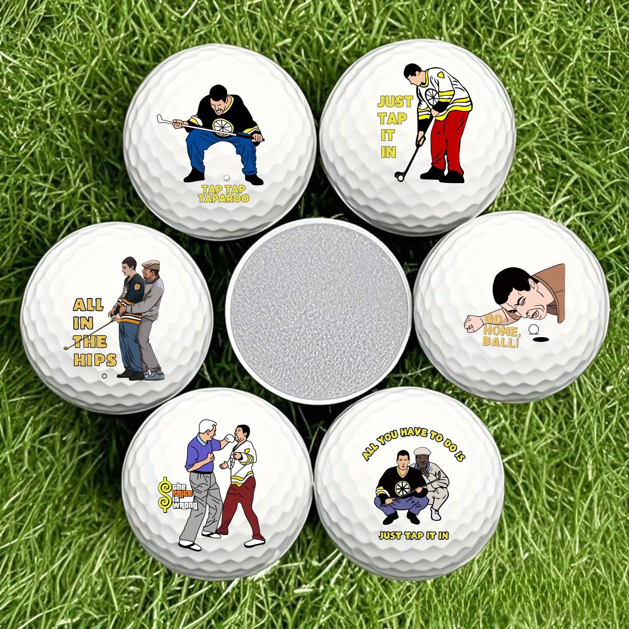 6 counts Funny Happy Gilmore Golf Balls Gift Set, Hilarious Novelty Golf Ball Set for Men, Dad,  Fun Golf  Accessories & Decor