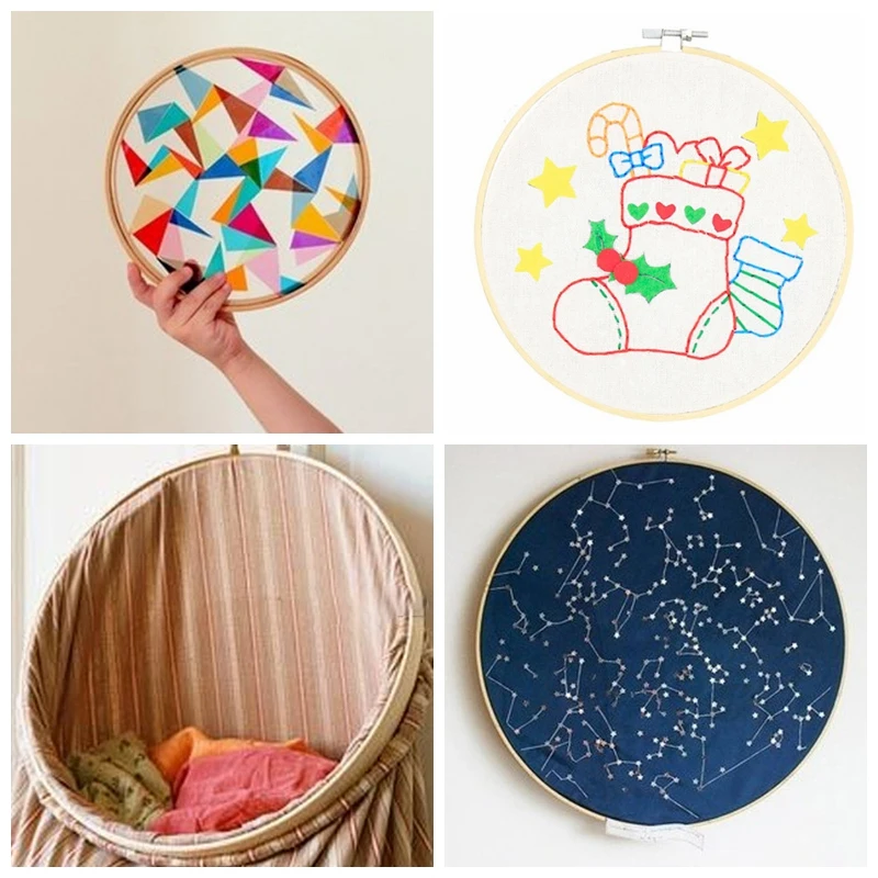 1 Pcs Embroidered Stretch Embroidery Hoops Tool Embroidery Cross-Stitch Wooden Frame Hoop Circle Embroidery Shed DIY Tool Kit