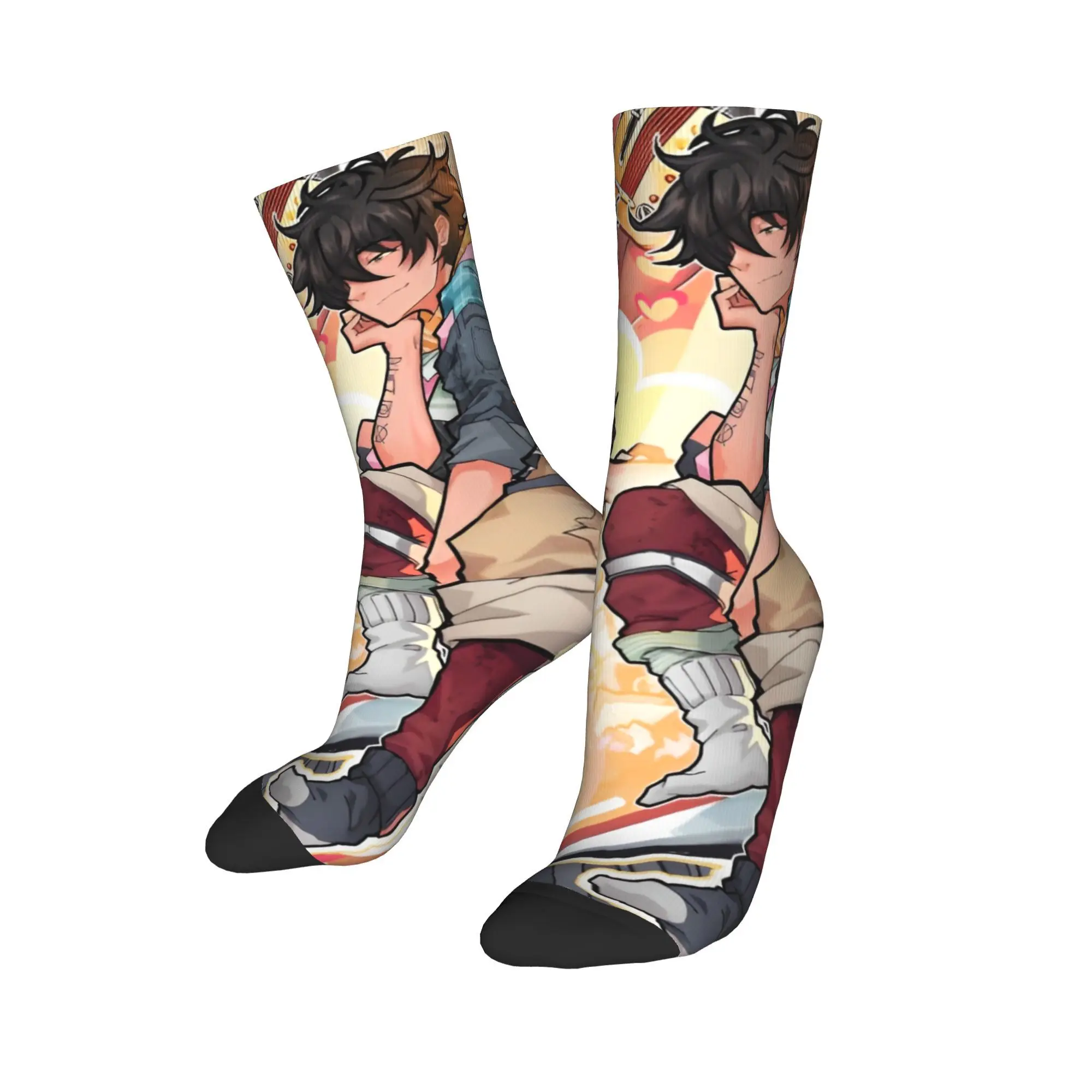 더크 앤 캠 데이트 에브리띵 삭스 가을 스타킹 레트로 성인 남성 미디엄 소프트 삭스 그래픽 아웃도어 스포츠 땀 흡수 양말