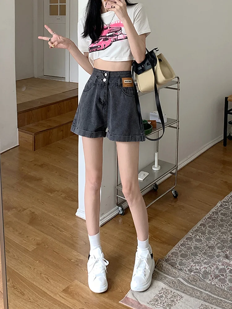 Shorts Womens High Street Fashion Office Lady Chic Tailored Loose Fit Wide Leg Belted Zipper Fly Elegant Urban Commute Style