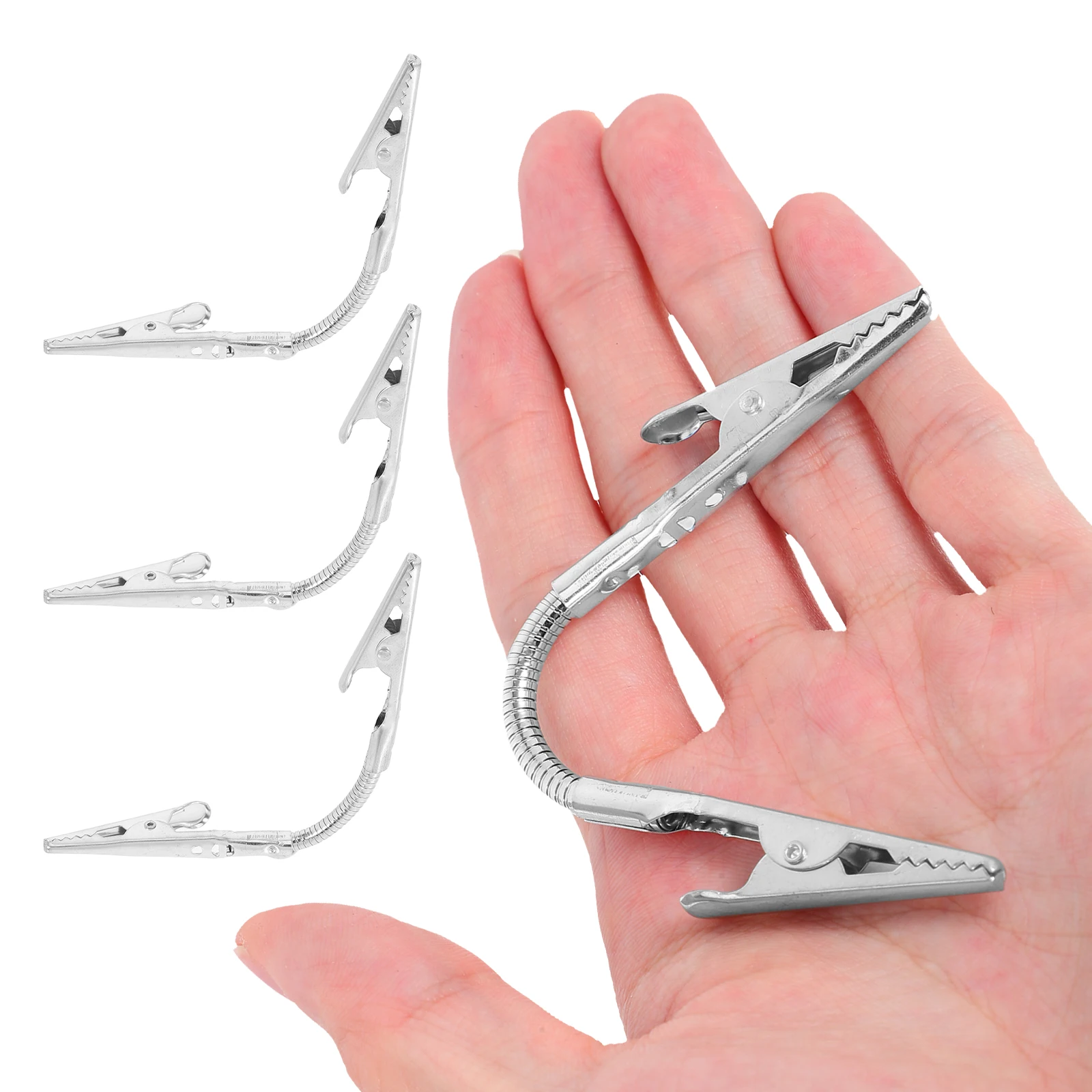 

4pcs Double-head Alligator Clips Flexible Long Hose Sturdy Base Photo Memo Holder Table Numbers Restaurant Decorations