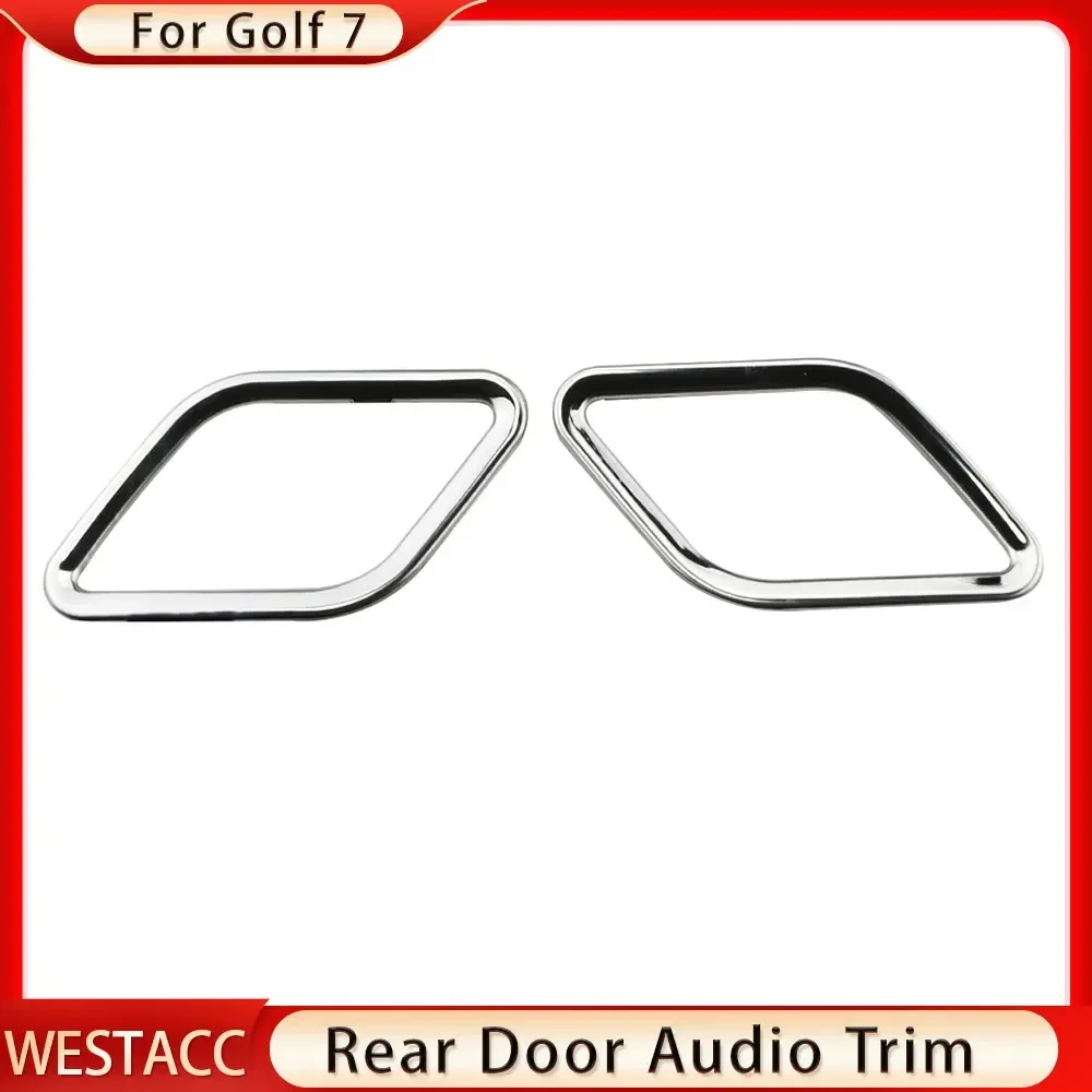 Rear Door Speaker Audio Cover for Volkswagen VW Golf 7 MK7 7.5 MK7.5 2012 - 2019 Sequin Sticker Trim Stainless Steel Accessories