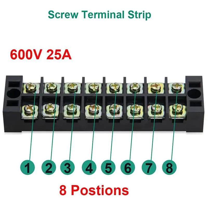 DT17 12 Pcs 8P Terminal Block with 4 Pcs Shorting Bar, Double Row Screw Terminal Strip Flame Retardant Copper for Wiring