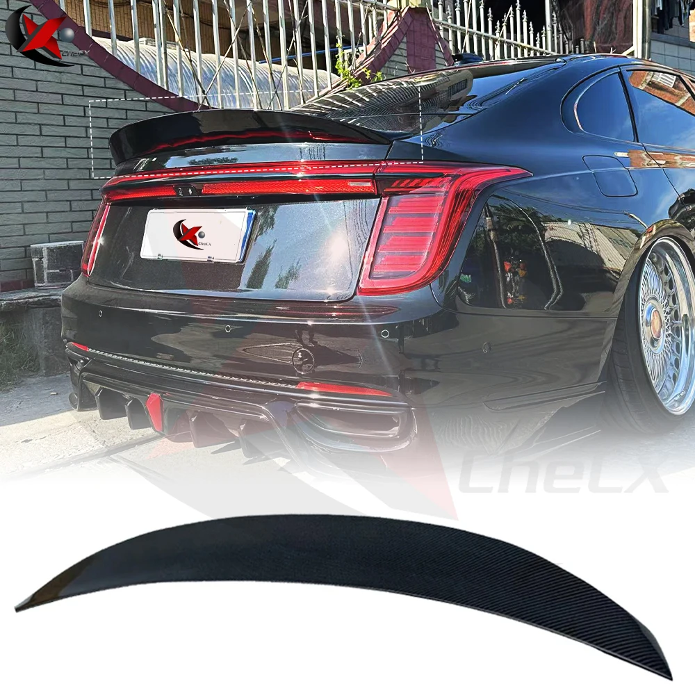 

For CN Red Flag H9 GT Style Forged Real Carbon Fiber Rear Spoiler Trunk Wing 2020-2023
