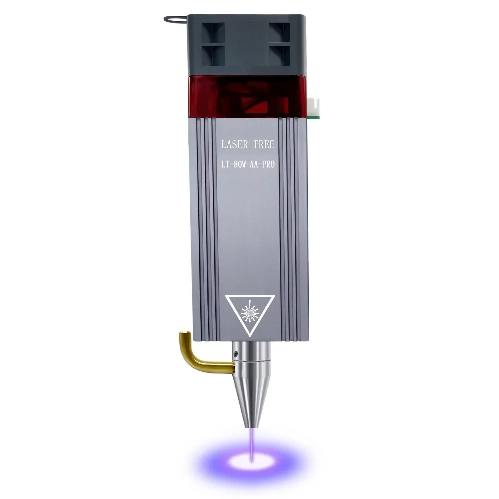 Cabezal de módulo láser de árbol láser de 80W con asistencia de aire, juego de módulo TTL de luz azul de 450nm para grabador láser, herramientas más inteligentes de corte de madera