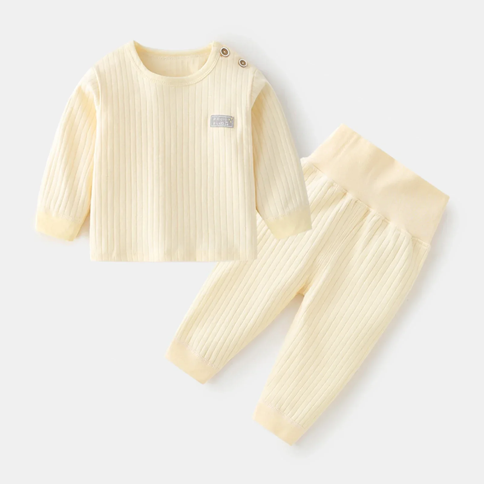 Sous-vêtements thermiques trempés pour enfants, ensembles de pyjama pour garçons et filles, vêtements de nuit chauds pour bébé, couleurs bonbon, vêtements pour enfants, automne, hiver