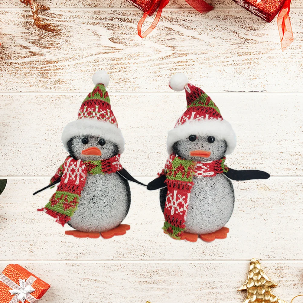 3 قطعة عيد الميلاد LED متوهجة البطريق ضوء الليل الملونة سطح المكتب مصباح لينة ضوء غرفة نوم غرفة عيد الميلاد شجرة الديكور