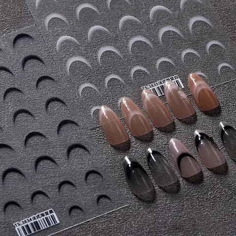 1 ark mode franska gradient nagelkonst klistermärken tunna svarta vita linjer tryck på nageldekaler manikyrdekorationer gör-det-själv 6 best sales svartvita klistermärken - №5