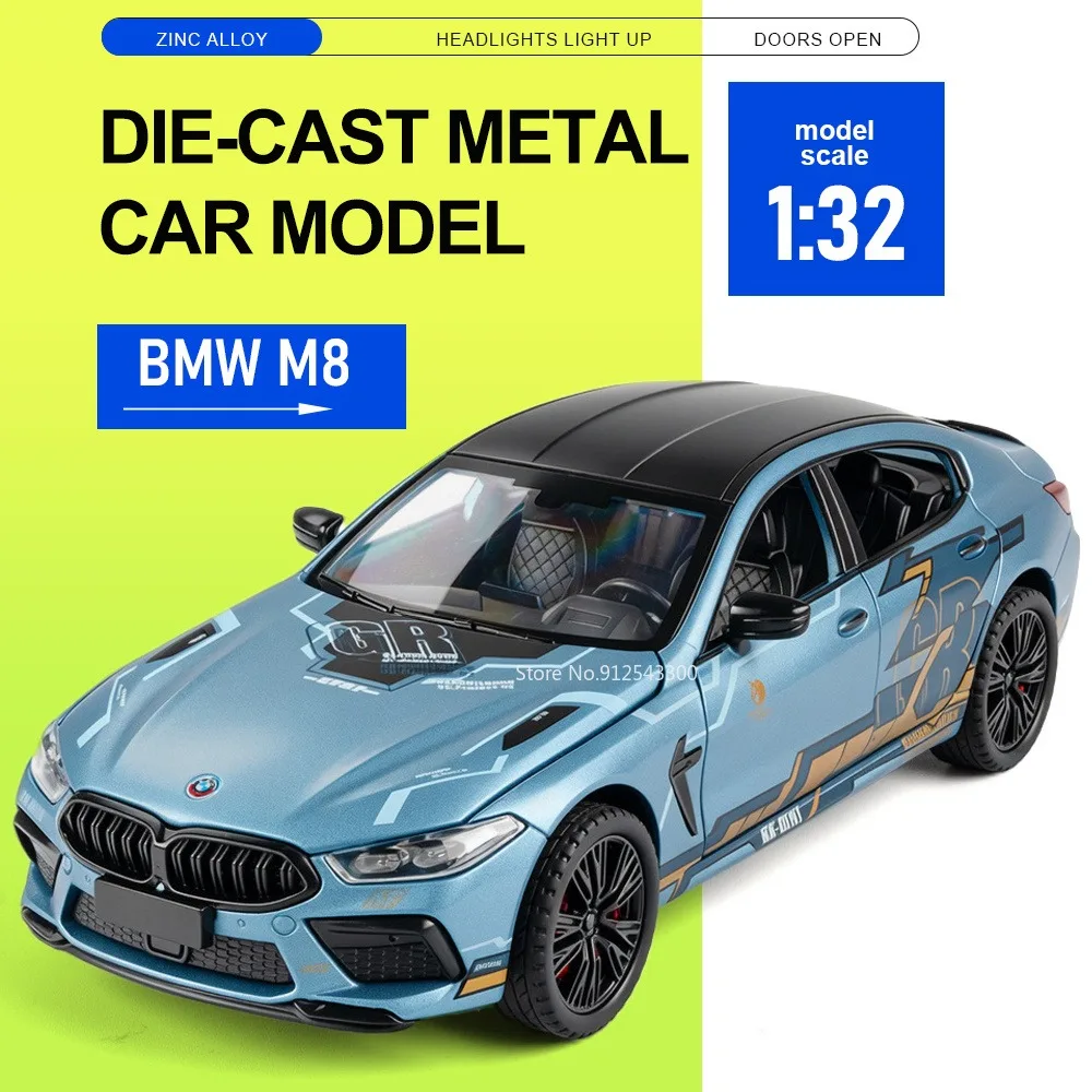 1:32 Maßstab M8 M4 Auto-Modell Spielzeug mit Sound und Licht, Rückziehmodell, Türen Öffnend, Legierung, Druckguss-Fahrzeug als Geschenk zum Jahrestag für den Freund