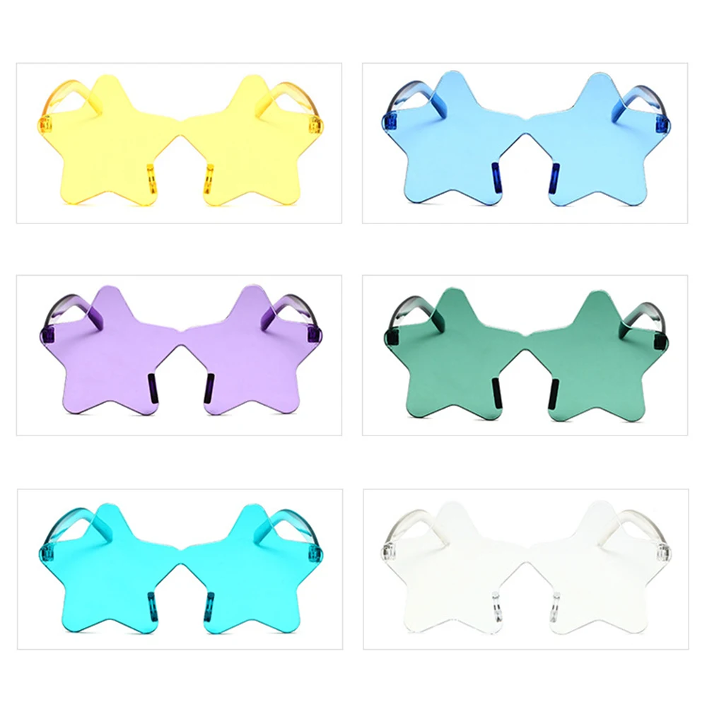 KLASSNUM موضة الخماسي النظارات الشمسية بدون إطار على شكل نجمة المرأة نظارات شمسية الرجال تأثيري نظارات ديسكو نظارات الحفلات #3