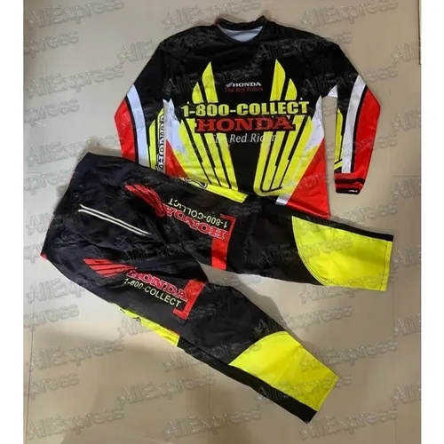 Honda 2025 nuevo ciclismo al aire libre motocicleta todoterreno carreras deporte velocidad manga larga y pantalón largo equipo de carreras conjunto de moda para hombres