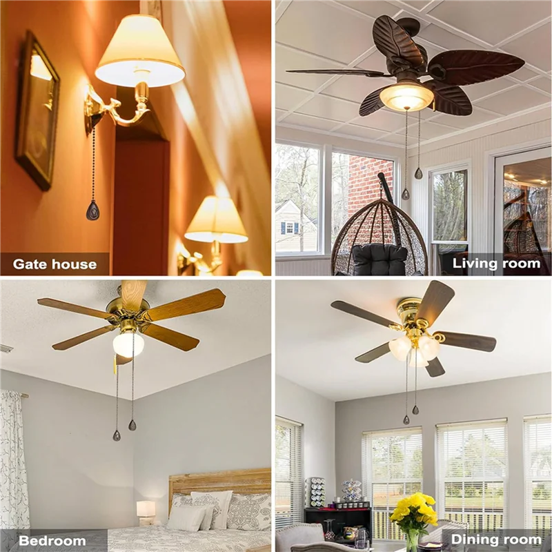 TKOH-8 Pack Bronzed Ceiling Fan Pull Chain Extension, Classic Drop Shaped Pendant Pull Chains For Ceiling Fans And Lights