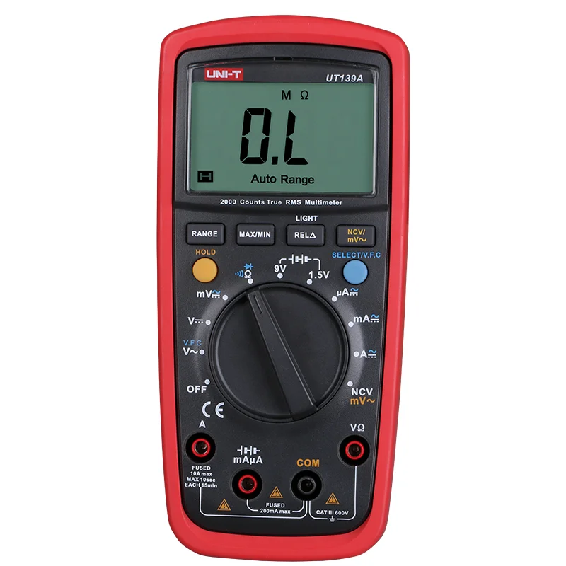 

Digital Multimeter UNI-T UT139A True RMS Auto / Manual Range AC DC Voltmeter Ammeter Ohmmeter Capacitance Tester NCV