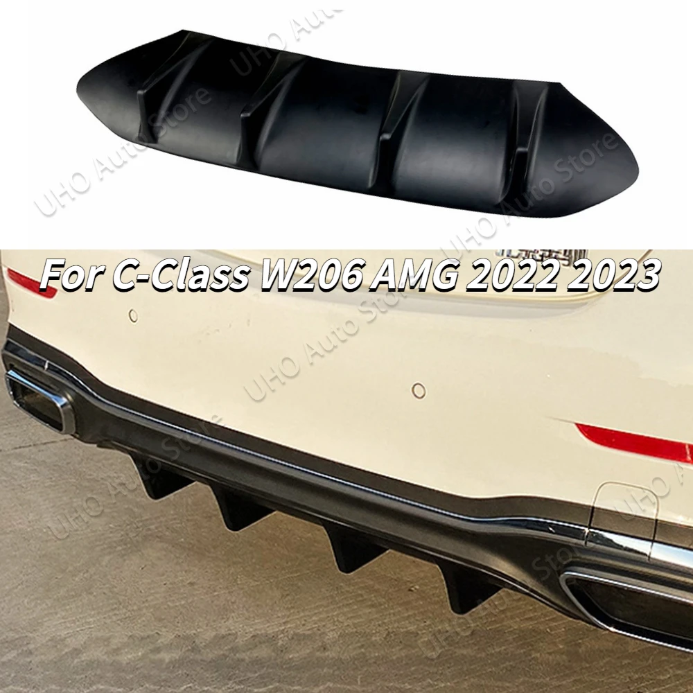 

For Mercedes Benz C-Class C200 C260 C300 AMG Line 2022 2023 W206 Rear Bumper Diffuser Lip Cover Spoiler Modification Tuning