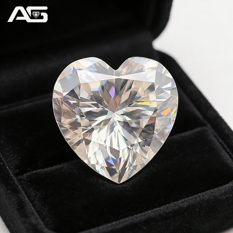 Super White D Color Moissanite Stone Heart Cut 0.3-7.0ct VVS1 Positive Pass Diamond Tester with GRA Certificate