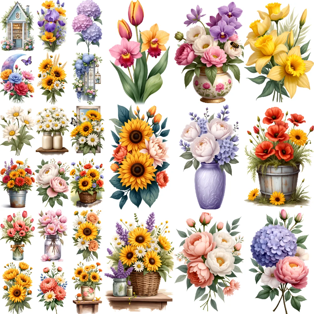 

9pcs Temporary Tattoo Butterfly Stickers Waterproof Long-lasting Body Stickers Sunflower Stickers Illustration For Arms Girls