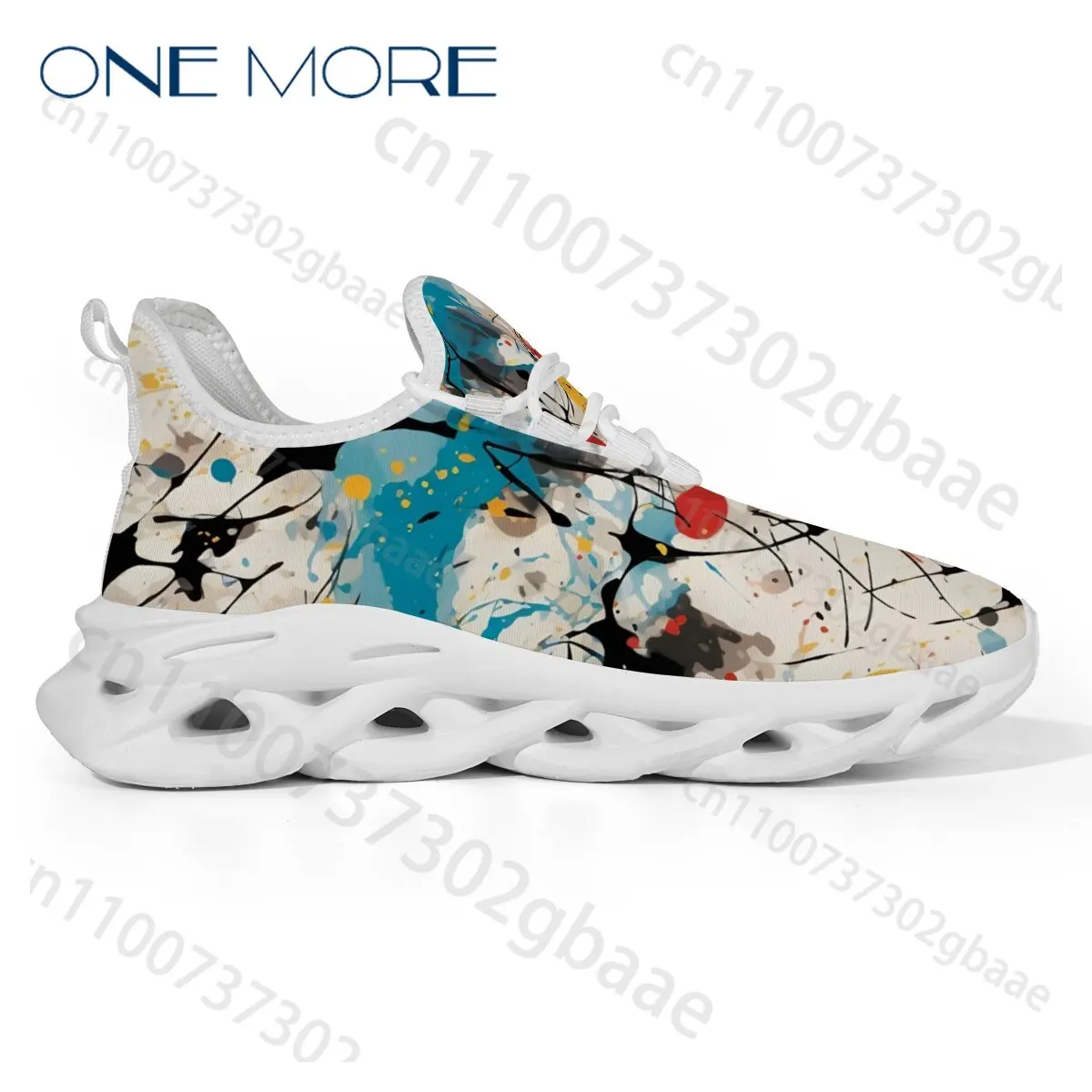 Fashion Art Colour Print Sneakers Unisex Street Style Adult Lightweight Breathable Casual Low Top Running Shoes Free-express