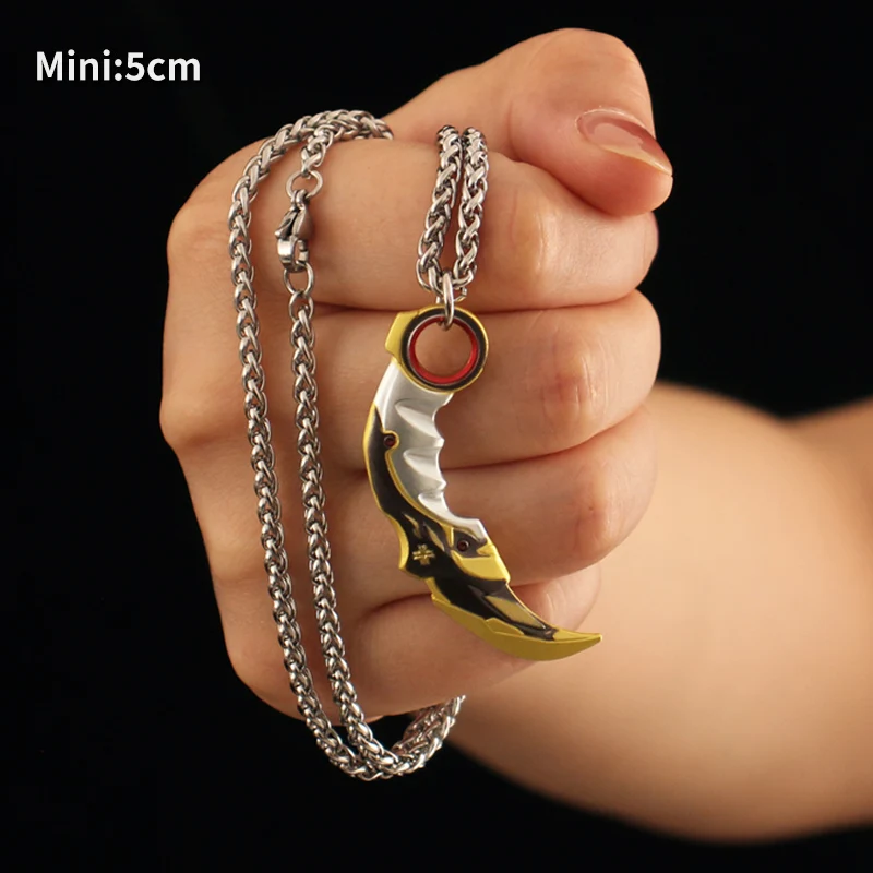 Valorant 2021 Championship Claw Knife Keychain 5cm Metal Necklace Weapon Game Peripherals Alloy Model Sword Ornaments Gifts Toys