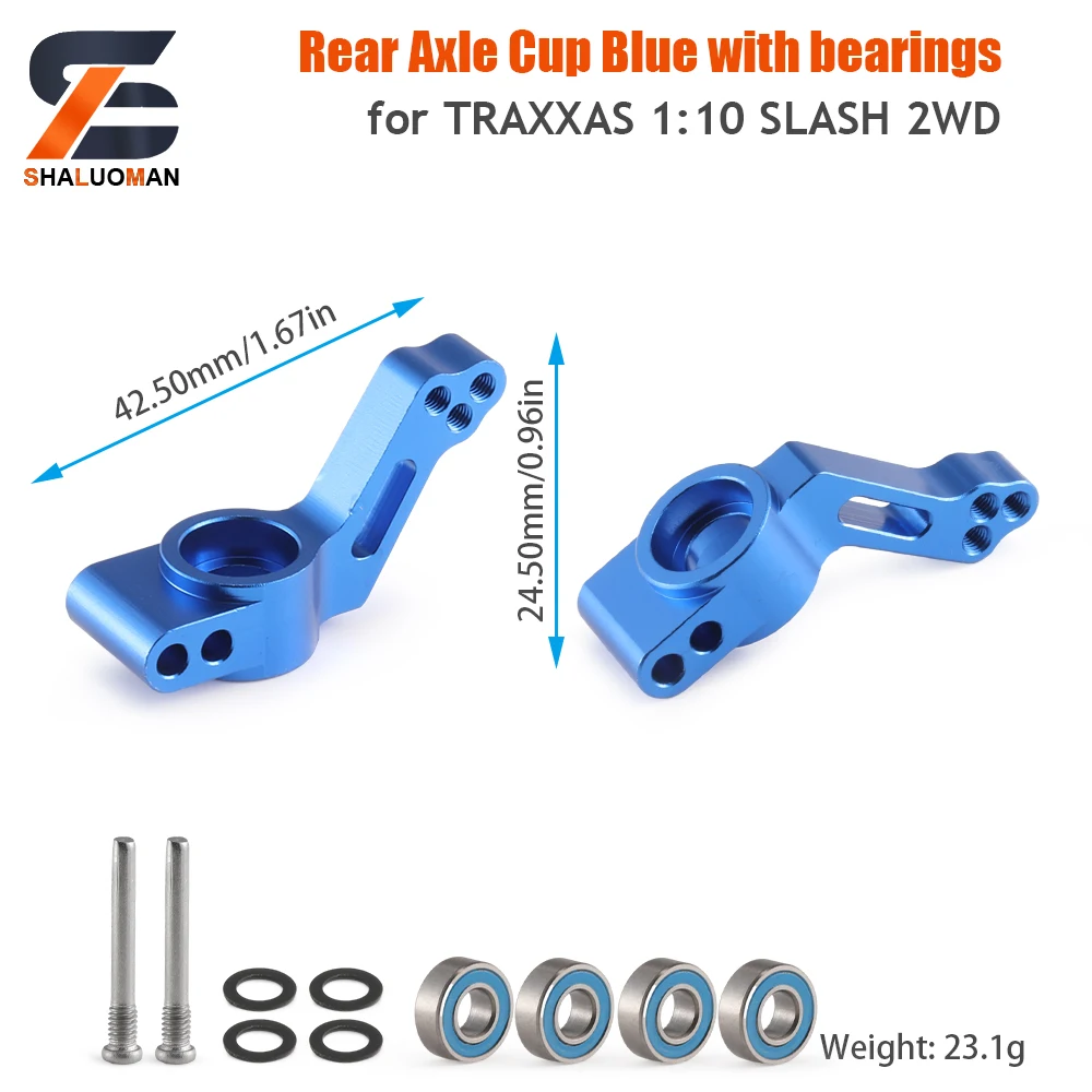 Taza de dirección delantera y trasera, Kit de eje y bloque C trasero, Metal resistente para 1/10 Traxxas 2WD Slash, piezas de mejora
