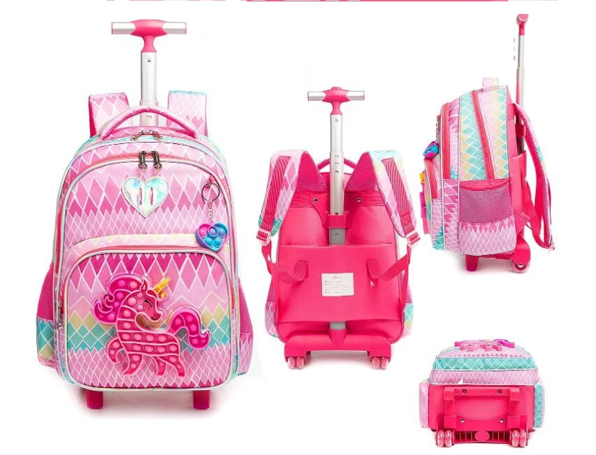 Rolling Wheeled School Backpack Set para meninos e meninas, Lunch Bag, Pen Bags, 16"