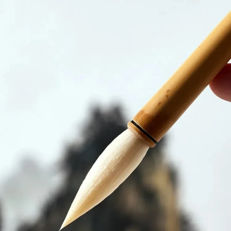 Soft Woolen Hair Calligraphy Brush Professional Medium Regular Script Official Seal Script Brush Chinese Painting Watercolor Pen