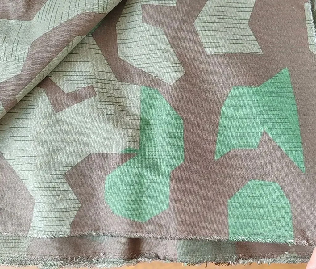 REPLICA WW2 GERMAN ARMY SPLINTER CAMO REVERSIBLE CAMOUFLAGE FABRIC COTTON - 150CM X 100CM