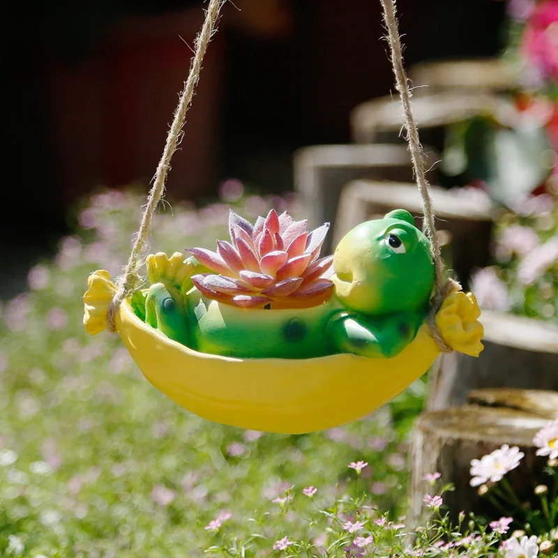 

Cute Animal Flower Pot Creative Layout Green Plant Gardening Outdoor Garden Courtyard Balcony Decoration Hanging Pieces