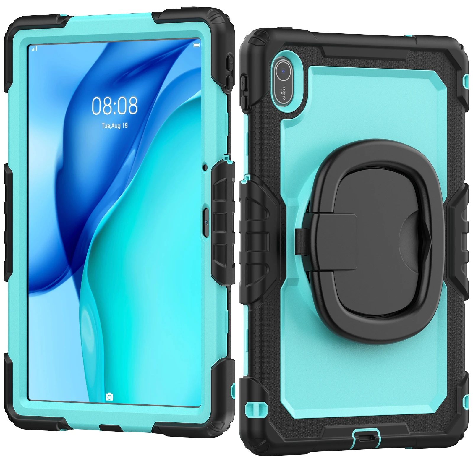 

360 Rotatable Stand Case For Huawei MatePad SE 11 2024 Model AGS6-W00 Hybrid Armor Cover 3-Layers Protection Folding Handle Grip