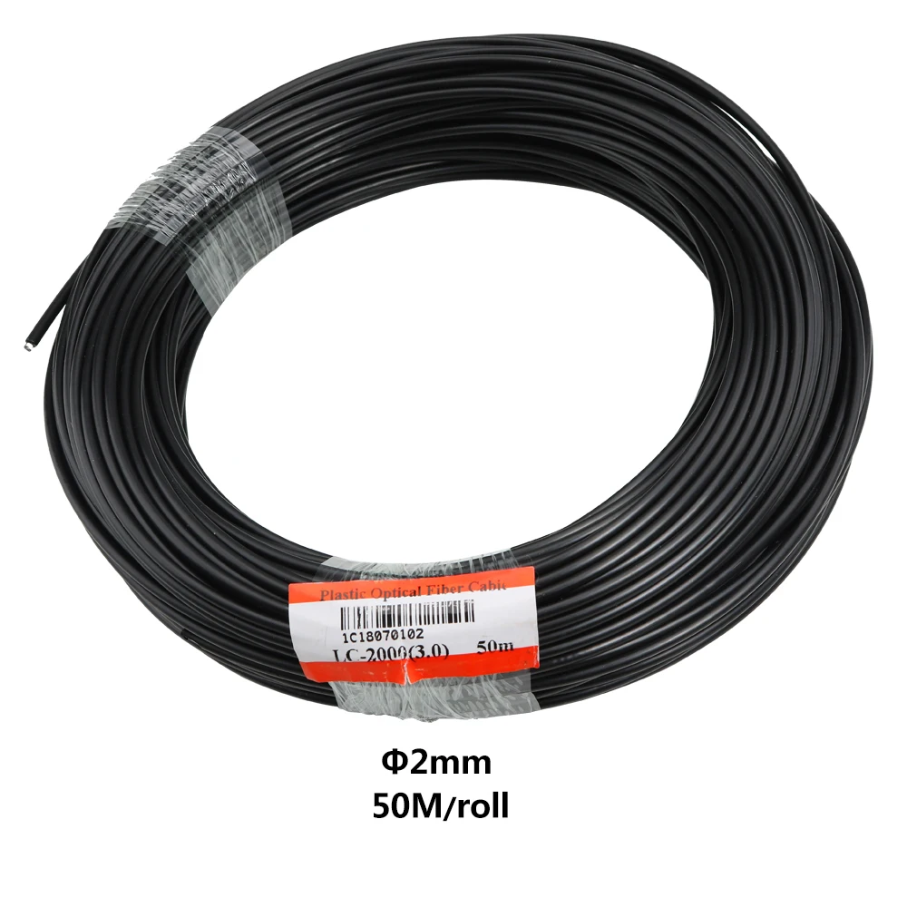 50M/roll  Solid Core End Glow Cable with Black PVC Jacket Dia 2mm/3mm for Optic Pooling or Sun Shine Light transfer Sauna Light