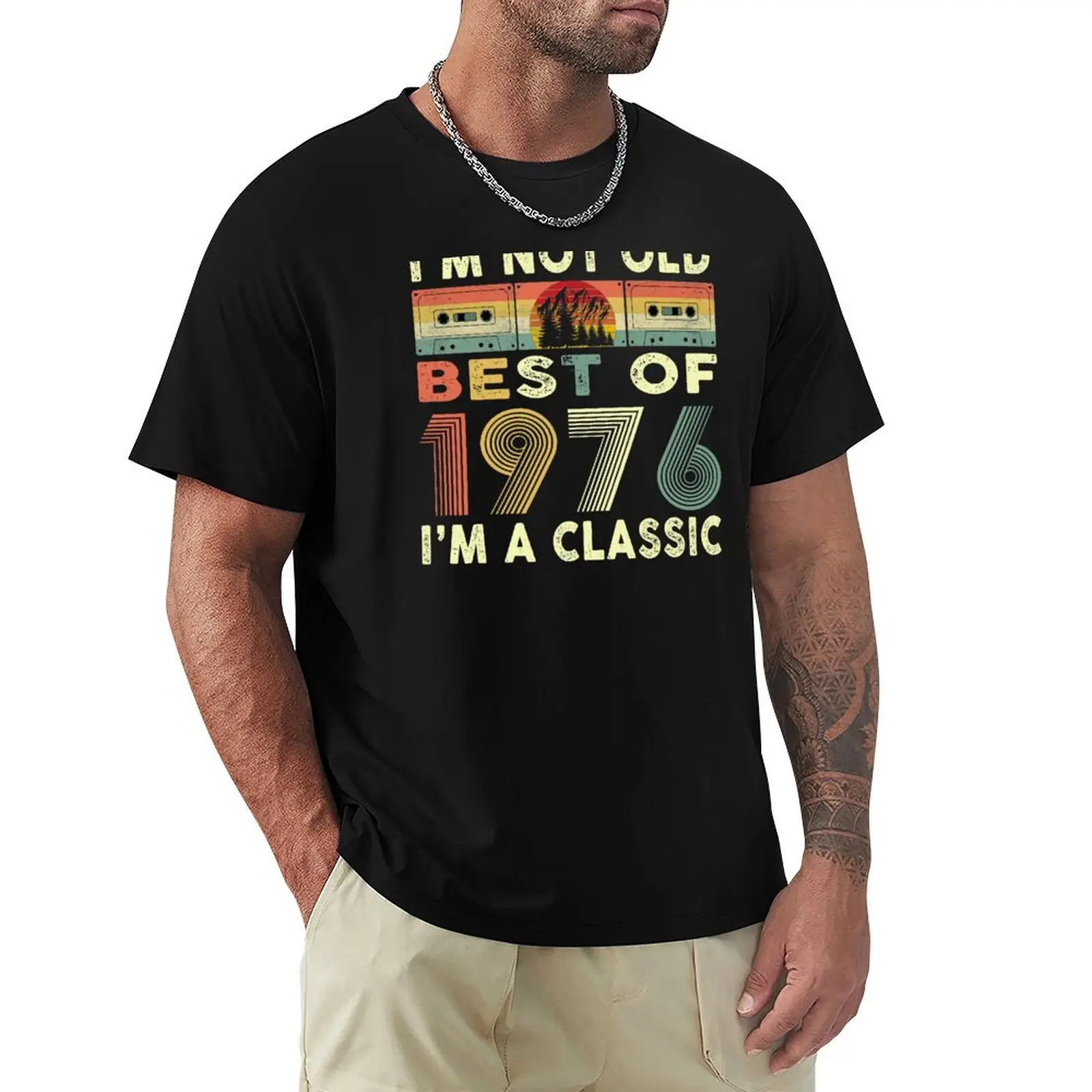 

Best Of 1976 44th Birthday Gifts Cassette Tape Vintage T-Shirt essential t shirt anime figures mens tall t shirts