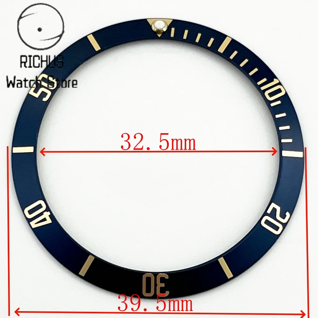 39.5mm*32.5mm High Quality Aluminum Watch GMT Bezel Insert Fit 41mm Wacth Case Watches Accessories Parts