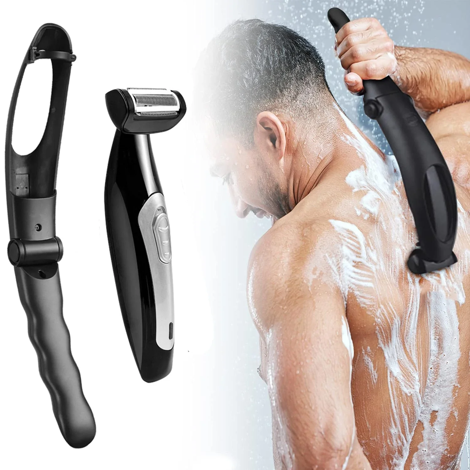 

Back Shavers for Men Body Groomers Painless Hair Remover for Men Epilator Shaver Back Face Long Handle Portable Shaver Body Care