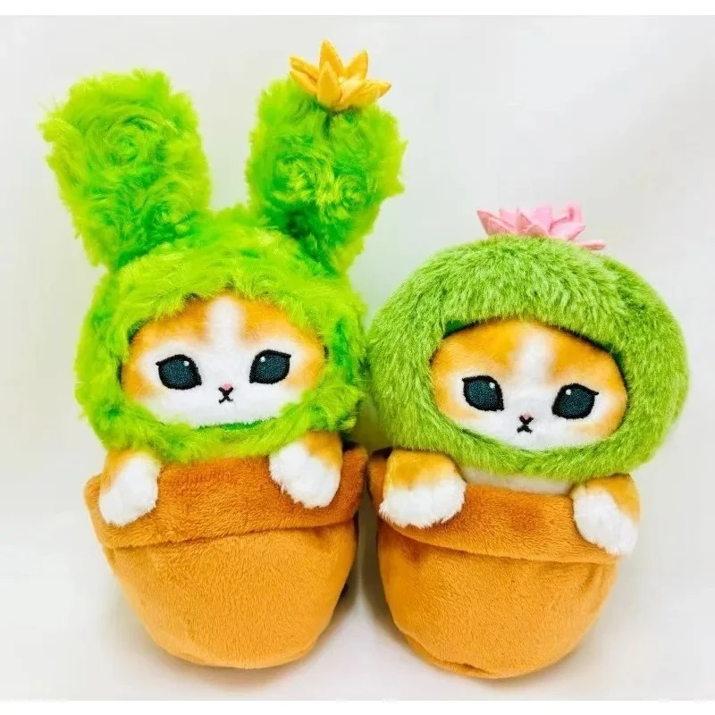 새로운 귀여운 화분 모양 상어 고양이 인형 키체인 만화 모푸산드 펜던트 애니메이션 크로스드레싱 파자마 인형 배낭 참