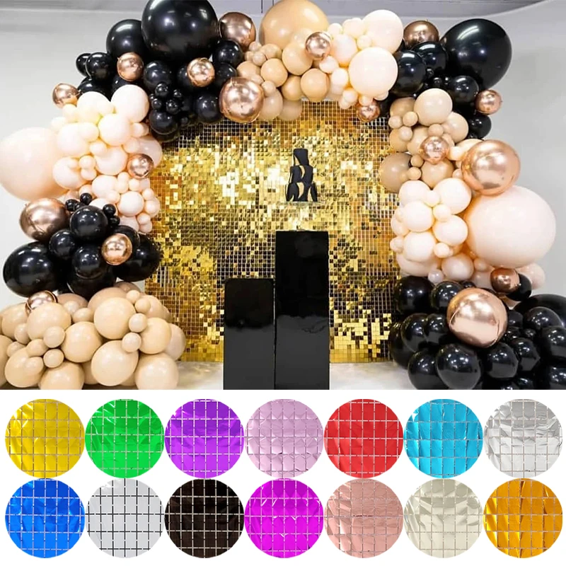 

Shimmer Sequin Glitter Foil Curtain Backdrop Decor 2M Long Silver Rose Gold for Birthday Wedding Party Photo Zone Background