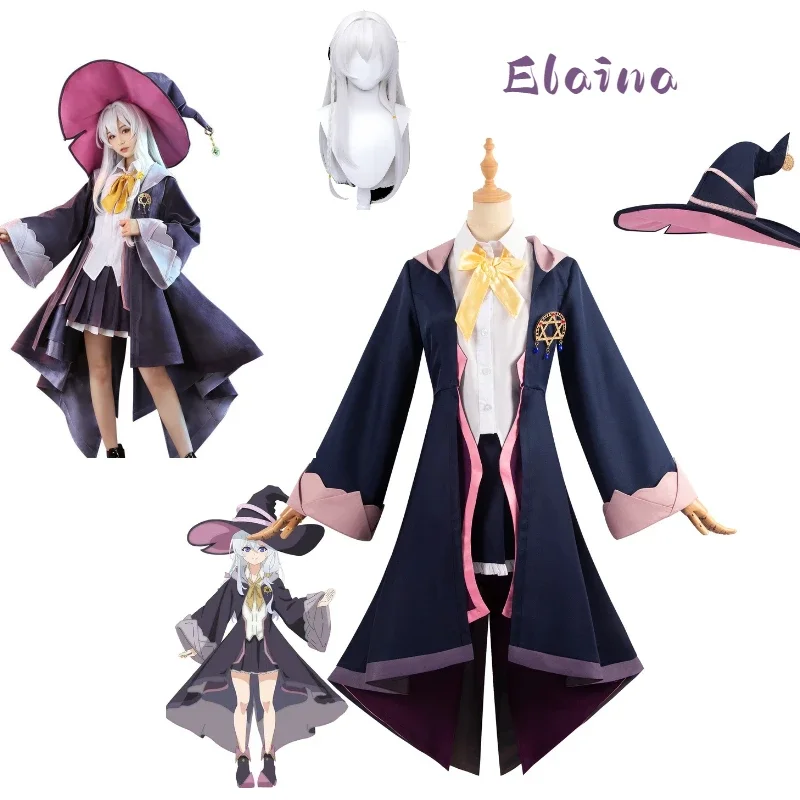 Anime Manga Wandering Witch The Journey of Elaina Cosplay Costume Wig Hat Suit Halloween Party for Women Elaina Cosplay Clothing