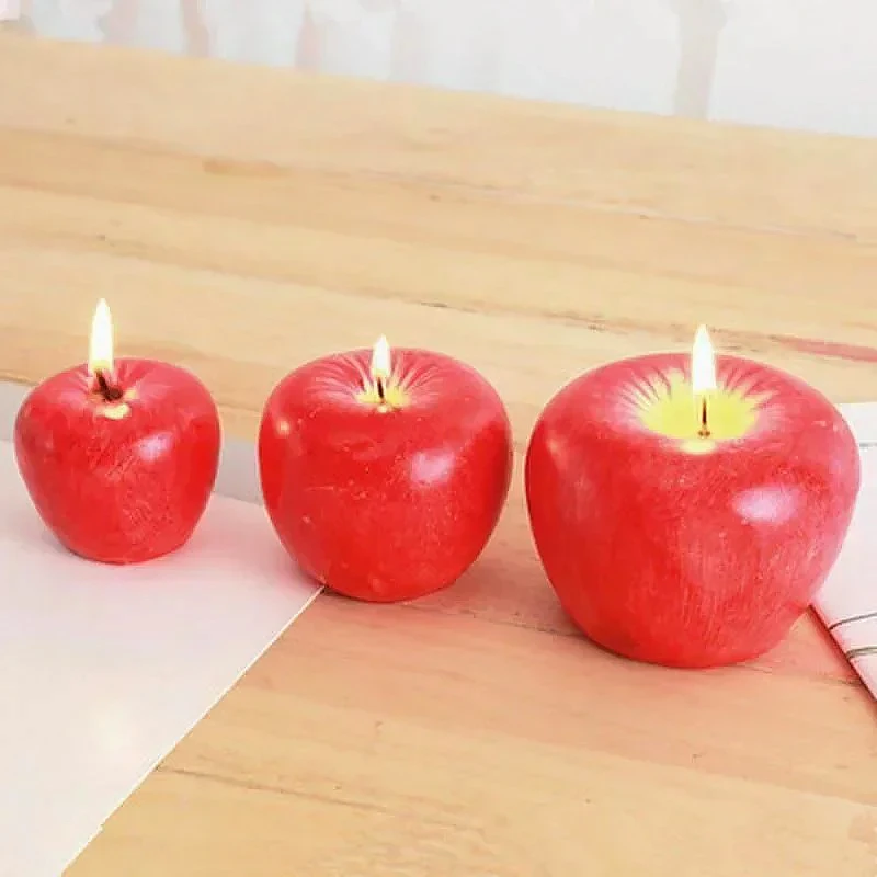 Christmas Red Apple Shaped Candles Xmas Eve Aromatherapy Candle Ornaments for Wedding Birthday New Year Party Home Decor