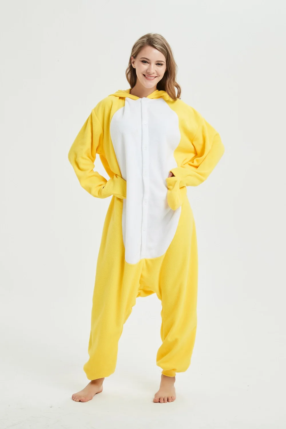 Animais Pato Cosplay Trajes Homens Mulheres Festival Bonito Terno Kigurumis Onesies Halloween Outfit Festa Macacão Pijama Amarelo