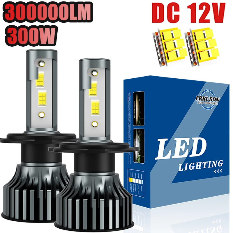 

Erruson 300W 300000LM 6000K HB3 HB4 9005 9006 H1 H7 H4 H11 Bulb Led Light CSP 3570 Car Headlight Fog Light White Light