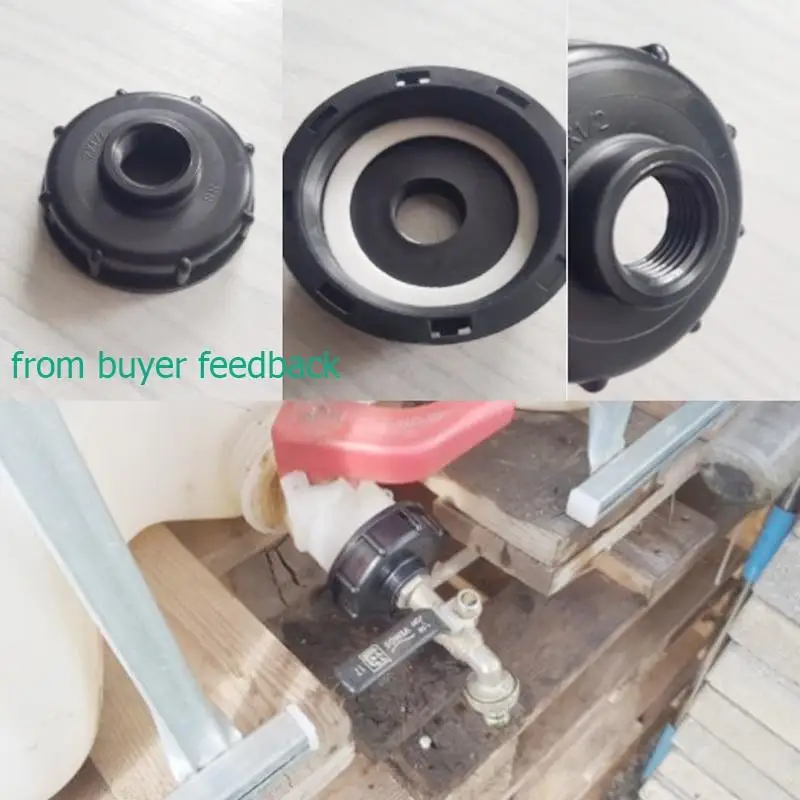 3Pcs Durable Ibc Tank Fittings S60X6 Coarse Threaded Cap 60Mm Female Thread To 1/2 