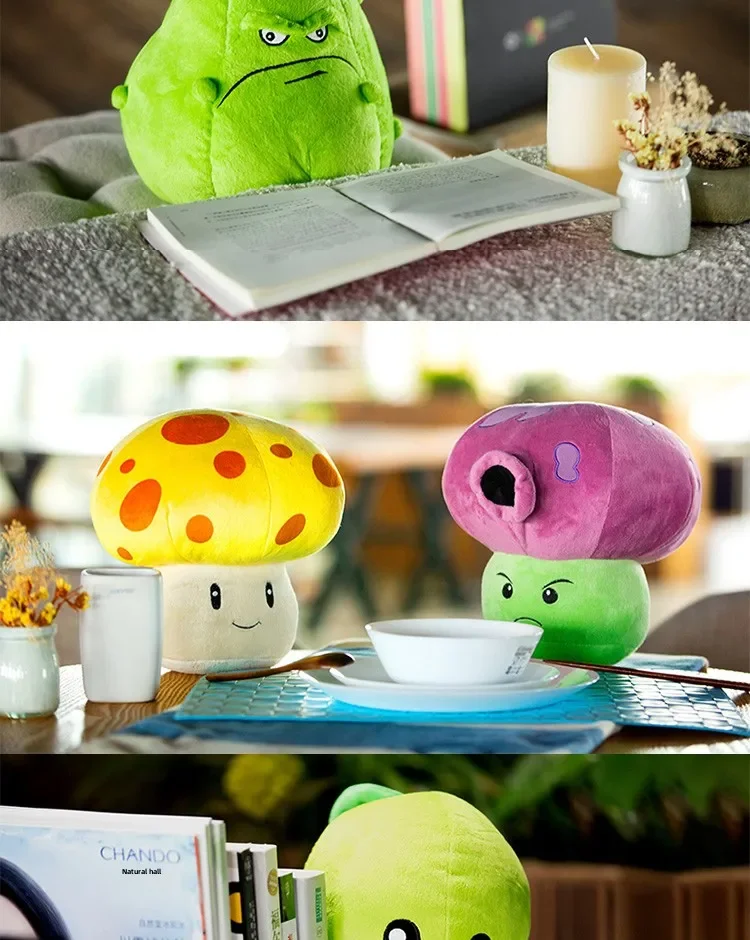 Plants Vs Zombies Sonnenblumen-Erbsenschießer-Kernpult-Plüschpuppe, Spielzeugkissen, weiche große Zombie-Kissenfigur, Teenager-Weihnachtsgeschenk – Detail 5