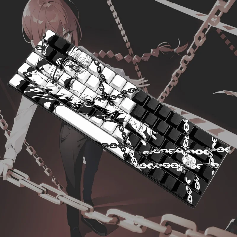 

MAKIMA Keycap Chainsaw Man Anime Keycaps 125PCS Dye Sublimation PBT Full Size Layout RGB Character Transparency Origial Height