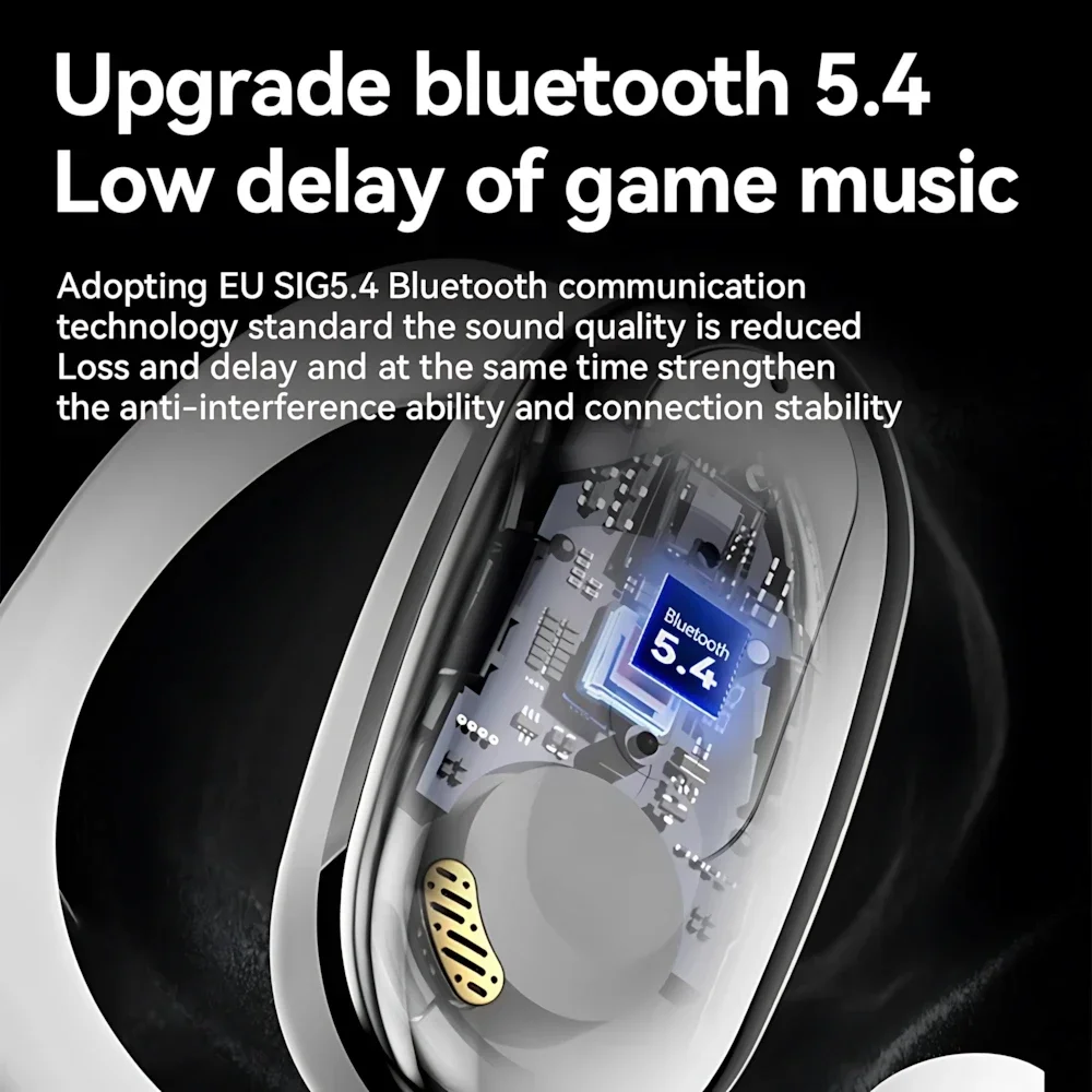 Original B19 Wireless Earphone Bluetooth 5.4 Ear Hanging Headphone HiFi Stereo Sports Earbuds With Mic Headset Long Battery Life