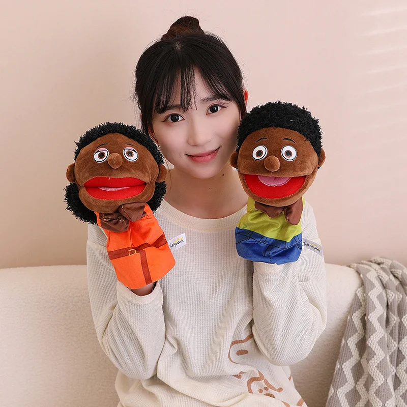 

28-33cm Cartoon Family Finger Hand Puppet Kids Plush Popular Activity Boys Girls Role Play Bedtime Story Cute Soft Toys Dolls