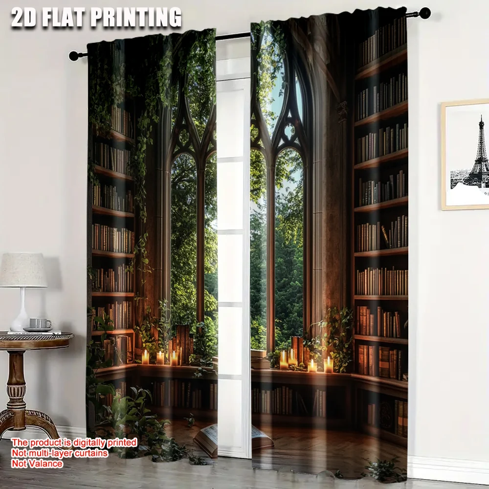 2pcs, Curtains Roller Blinds 2D plane printing Vintage Magic Versatile Durable Polyester (without rod) Stuff Clearance Perfect