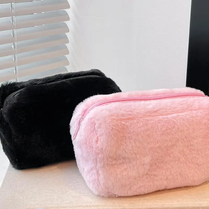 1Pcs Plush Makeup Bags For Women Soft Travel Cosmetic Bag Organizer Case Lady Girls Make Up Case