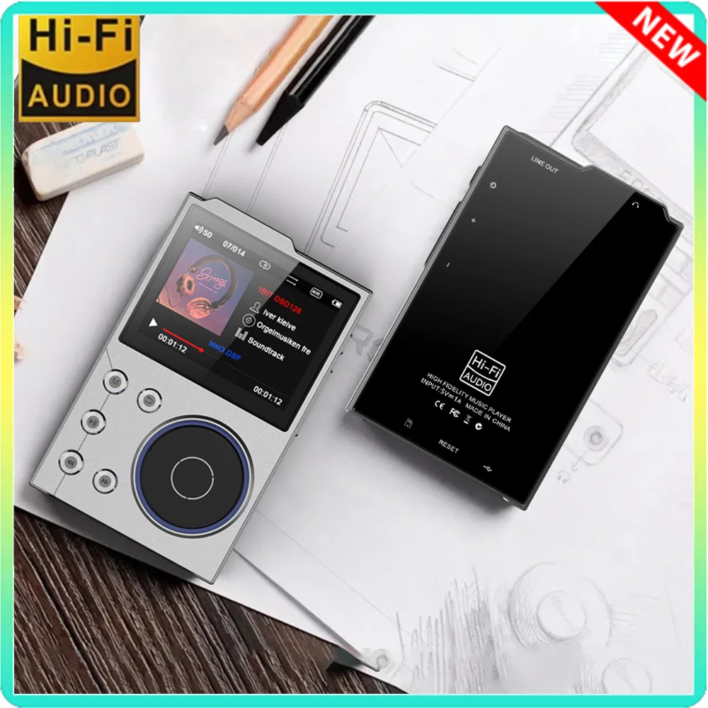 64GB+Built-in 16GB HiFi MP3 Player 2.4-Inch Screen BT5.0 Lossless DSD High-Resolution Digital Audio Music Player For Walkman