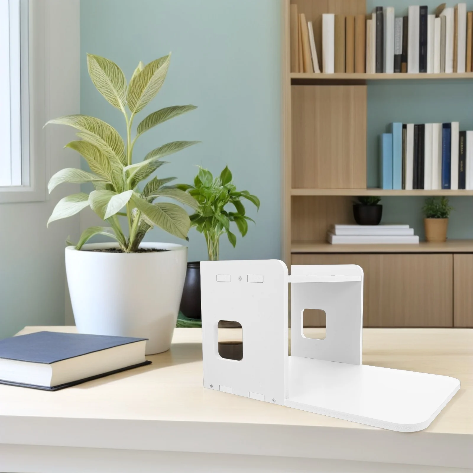 

Office Desktop Printer Stand 2-Tier Organizer Rack Holder Shipping Label Paper Storage Shelf Compact Cable Hole Efficient